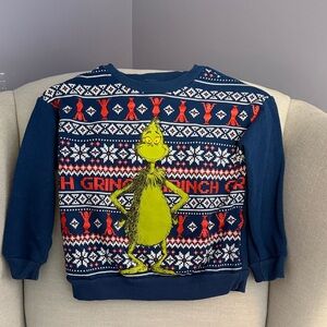 Kids Grinch Patterned Sweatshirt - Blue